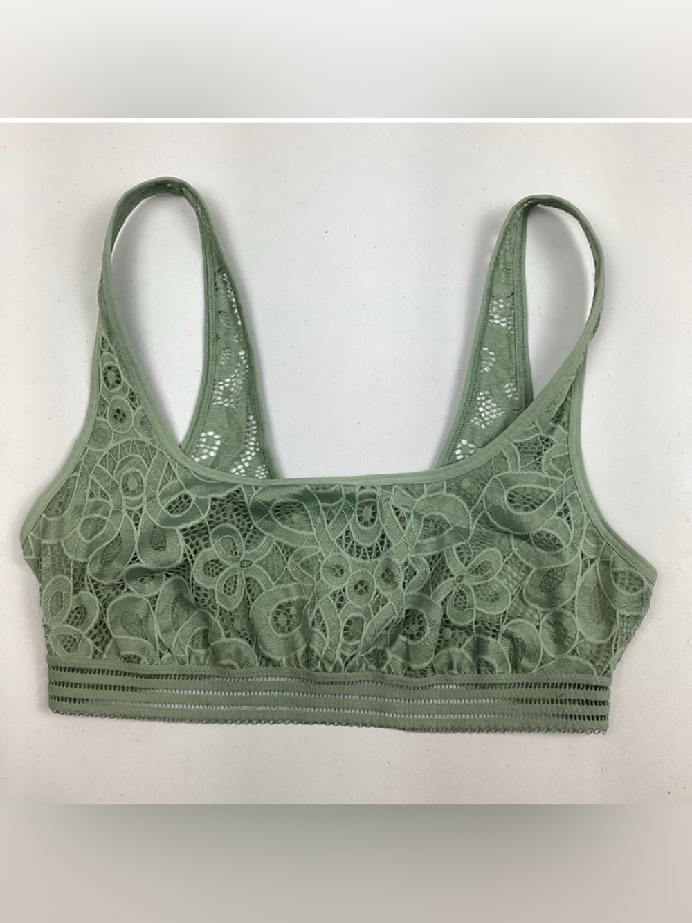 Gilly Hicks Paisley mint green Scoop Neck Lace Bralette NEW!